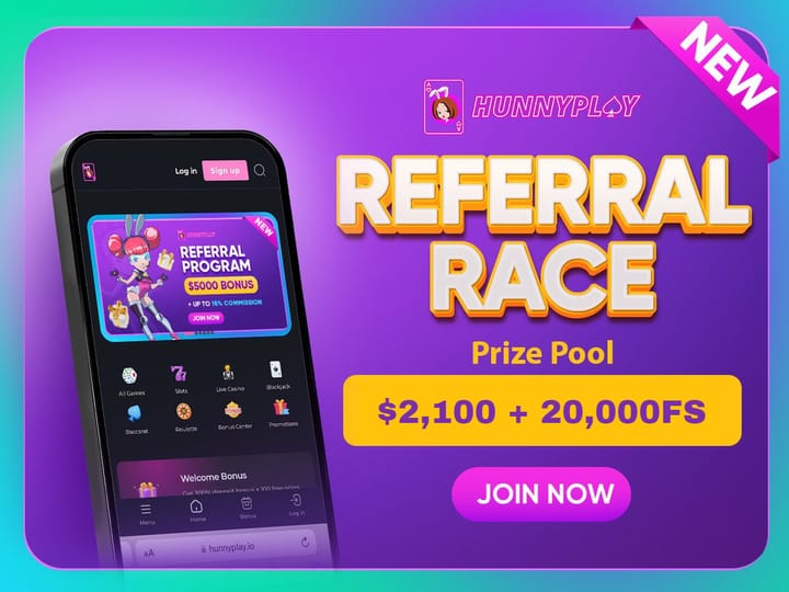 REFERRAL RACE: INVITE AND EARN UP TO $2,100 + 20,000 FREE SPINS